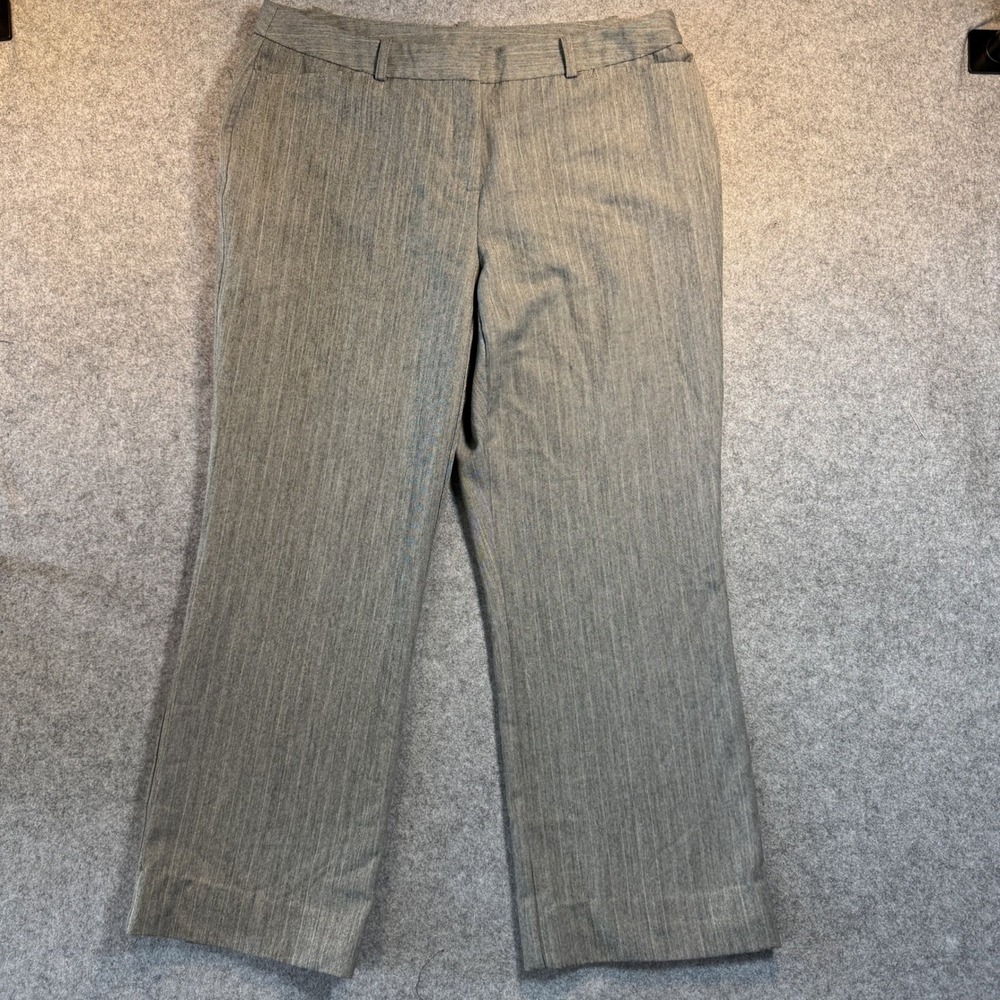 Worthington Modern‎ Fit Dress Pants 16W Grey Pinstripe Stretch Trousers